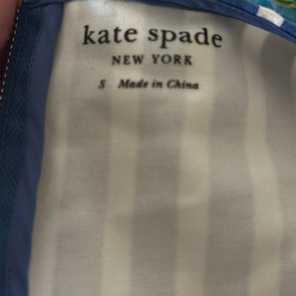 KATE SPADE DRESS Basket Stripe Ponte Fiorella Preppy Blue White Sz Small - Picture 7 of 12